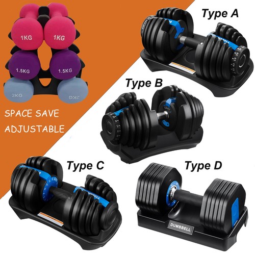 Adjustable dumbbell 12kg 24kg - adjustable,